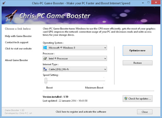 Chris-PC Game Booster İndir – Full v3.40 Oyun Hızlandırma Programı